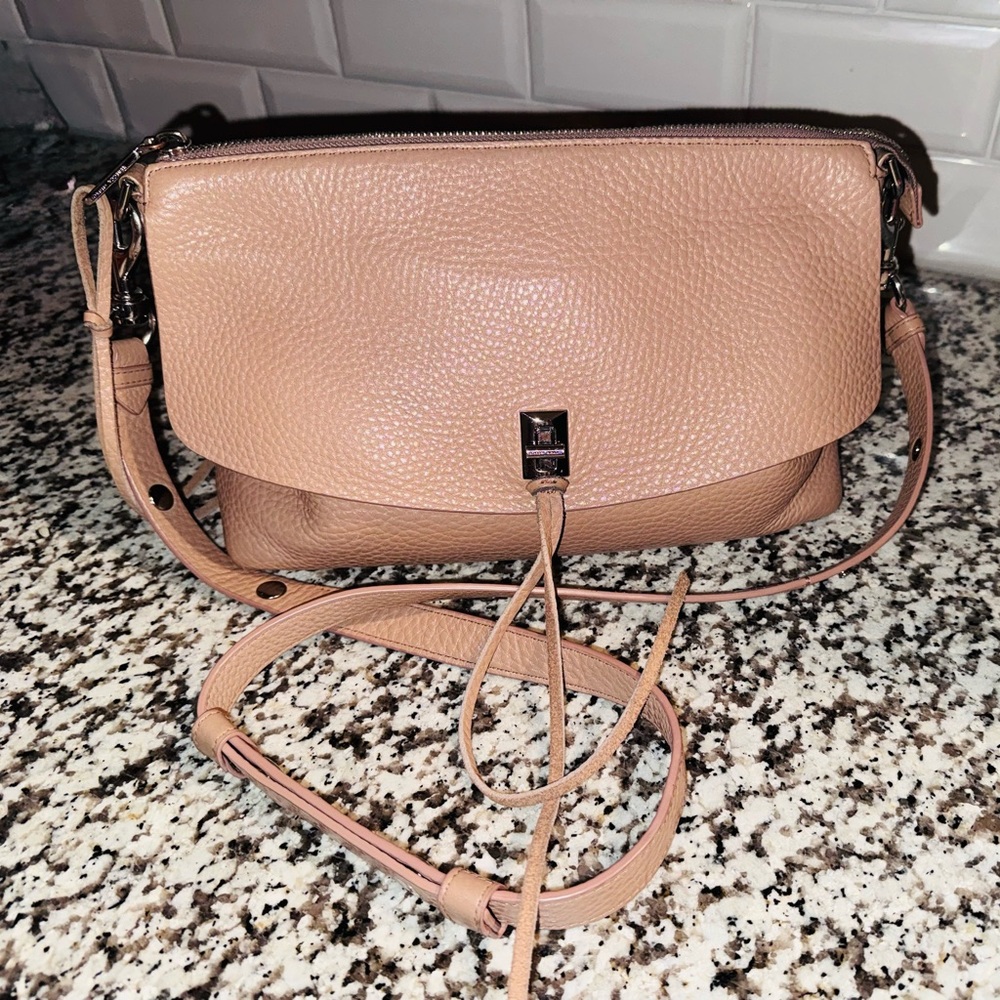 Rebecca Minkoff Peach Pebbled Leather Crossbody Bag